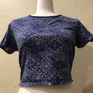 Blue shirt with bandanna print